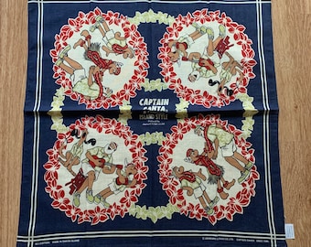 Vintage captain santa Handkerchief 732