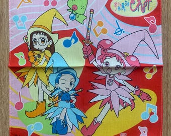 Vintage Ojamajo Doremi Handkerchief | Rare Character Cotton Scarf | Retro Bandana Gift for Her | 3035
