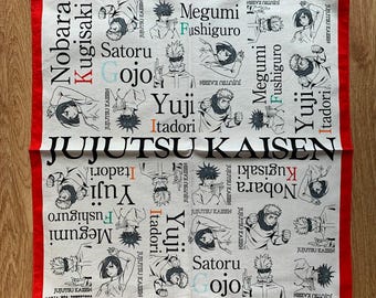 Jujutsu Kaisen Handkerchief | Rare Character Cotton Scarf | Retro Bandana Gift for Her | 3079