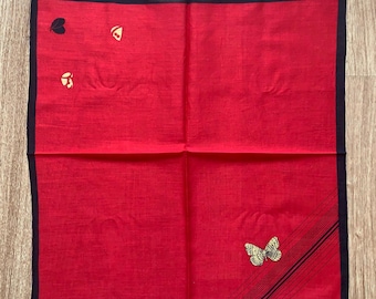 Vintage butterfly Handkerchief | Rare Character Cotton Scarf | Retro Bandana Gift for Her | 3372