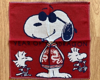 Vintage Snoopy Peanuts Handkerchief | Rare Character Cotton Scarf | Retro Bandana Gift for Her | 2924
