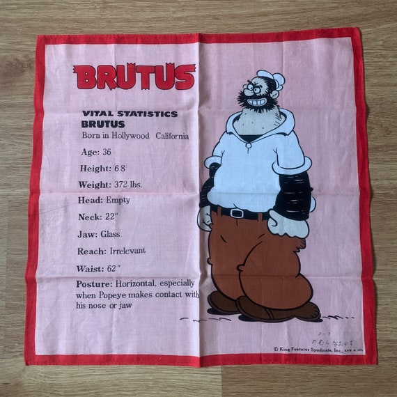 Vintage Brutas Popeye Handkerchief - Etsy Canada