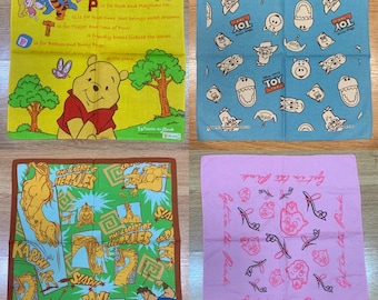 Vintage Handkerchief / Winnie the pooh / toy story / hercules / 3 little pigs / Disney