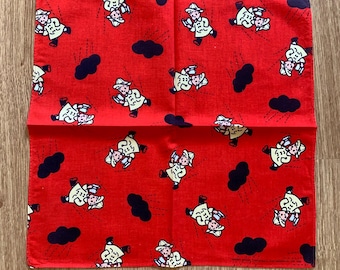 Vintage Osamu Goods Handkerchief | Rare Character Cotton Scarf | Retro Bandana Gift for Her | 2926