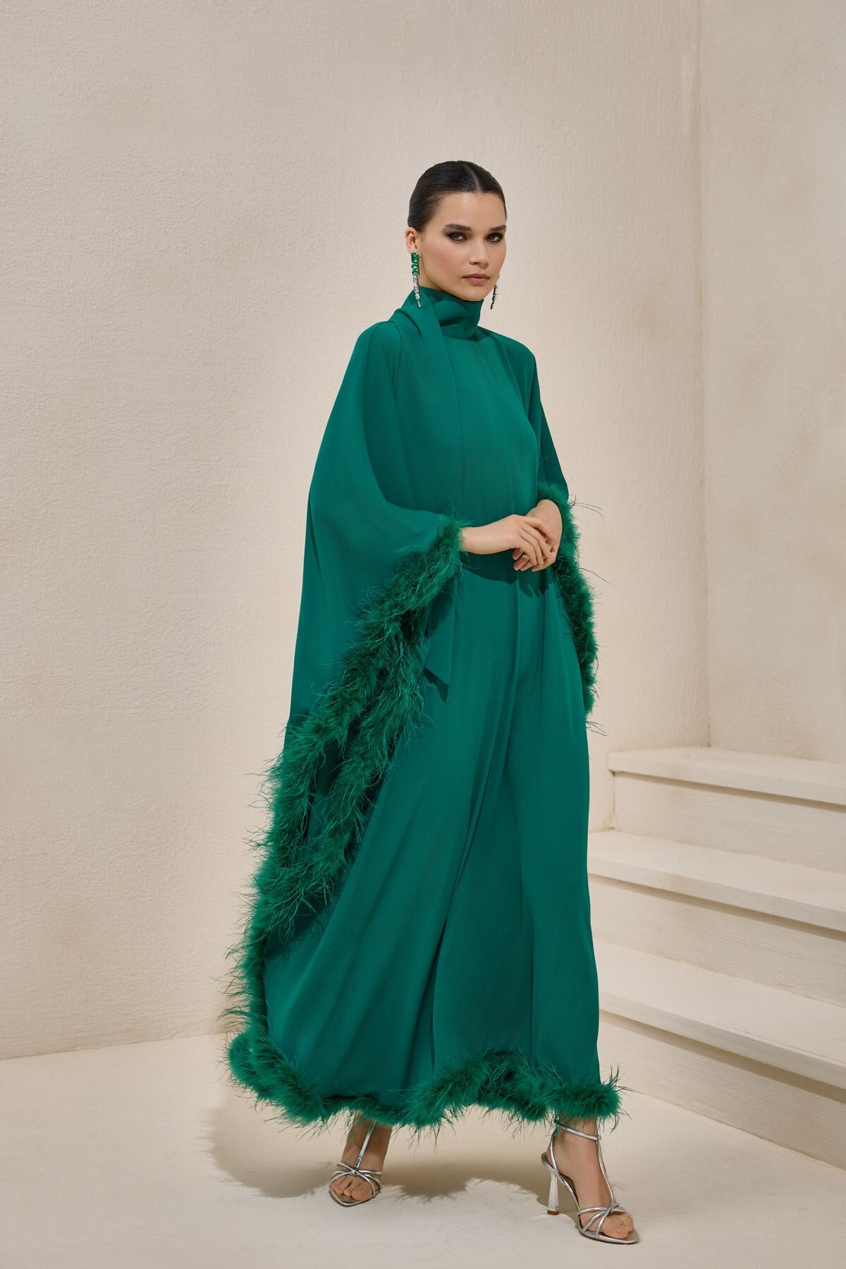 Emerald Green Feather Dress - Etsy