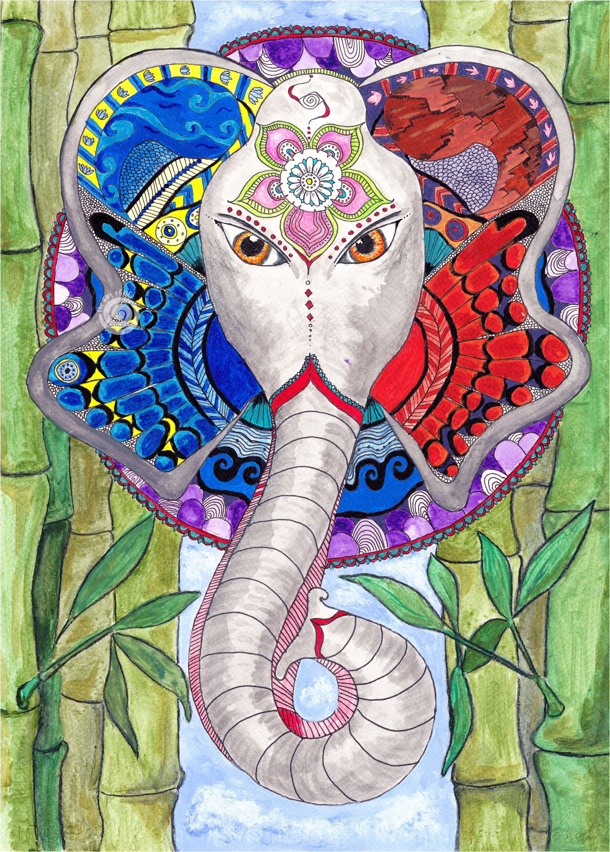Elefant Mandala Druck Tier Druck Poster | Etsy