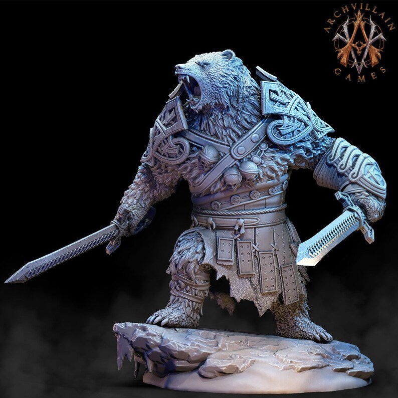 Armored Werebear Archvillian Games 3d Printed Miniature - Etsy