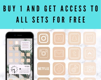 200+  beige app icons for IOS 14 Update. minimalist icons for IOS 14