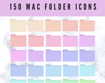 Ícones de pasta em tons pastel para Mac | Organizador de mesa estético | Ícone de pasta para MacBook | Pacote de ícones de pasta para Mac | Ícones de mesa em tons pastel