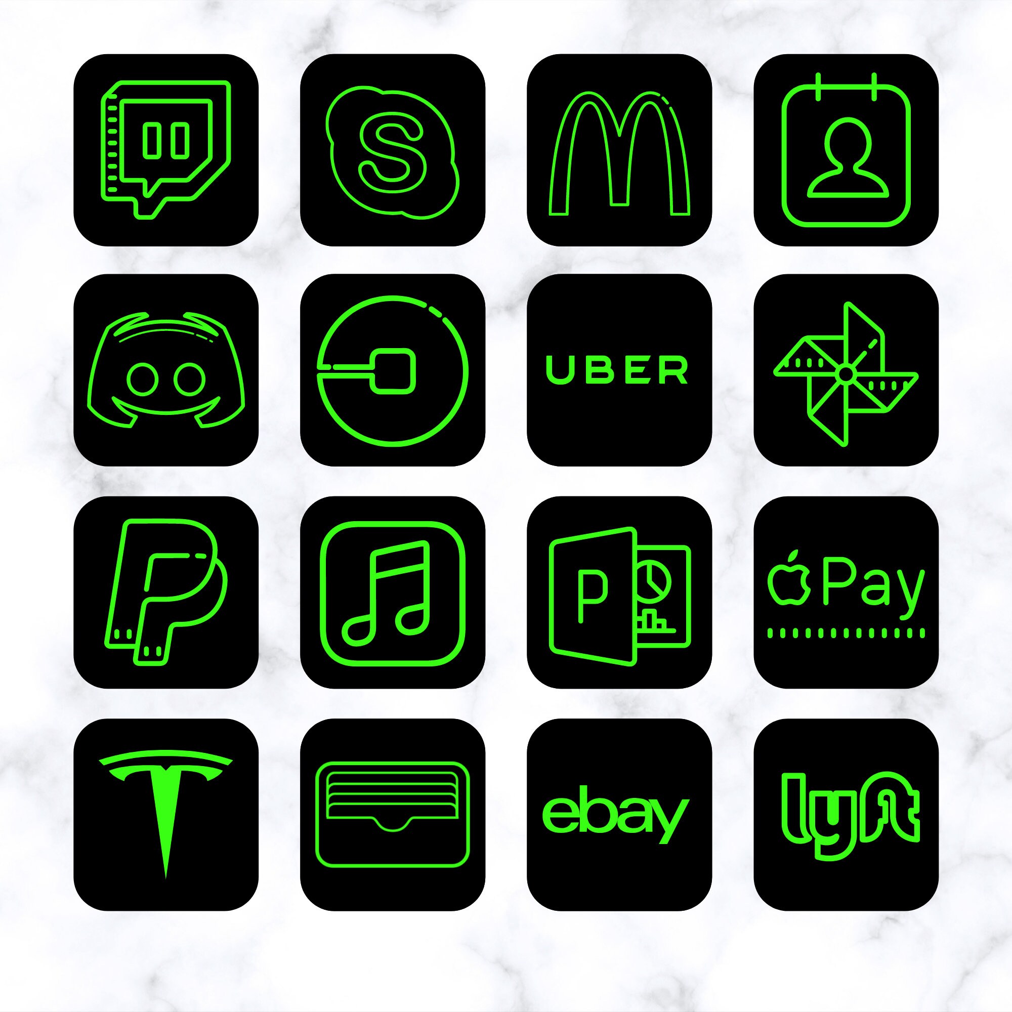 App Icons Green for Ios 14 to Customize Your iPhone Home Etsy