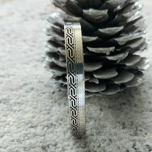 Handmade 925 Sterling Silver Bracelet: Patterned Unisex Cuff