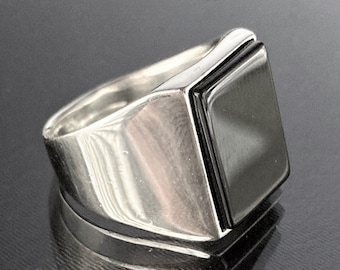 Vintage Mexican 925 Silver Signet Ring | Bold Square Face