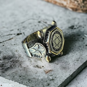 925 Sterling Silver Seal of Solomon Ring , Handmade Silver Ring , New Arrival Ring , Best Gift For Men , Seal of Solomon Sign Silver Ring