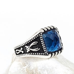 925k sterlingzilver dubbel zwaard edelsteen herenring Warrior Ring groen rood zwart blauw zirkoon rode agaat gratis expresverzending handgemaakt