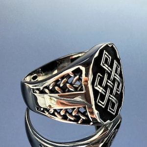 Silver Rope Ring , Silver Knitted Patterned Ring , Scandinavian Motif Pattern Ring , Silver Viking Ring , 925k Sterling Silver Handmade Ring