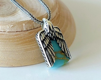 Buy Sterling Silver Men's Eagle Necklace: Turquoise Tiger's Eye