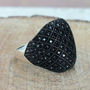 925 Sterling Silver Men&#39;s Ring with Micro Zircon Stone, Mens Handmade Ring, Turkish Handmade Silver Men Ring, 925k Silver Ring
