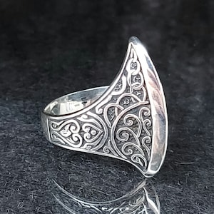 925 Sterling Silver Norse Mythology Knife Thumb Handmade Ring , Viking Axe