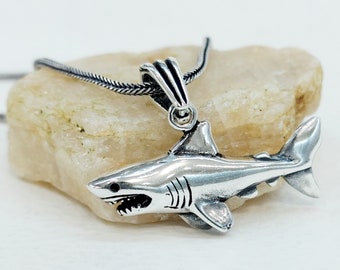Sterling Silver Shark Necklace: Handmade Surfer Jewelry