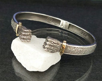 Silver Fist Bracelet , Punch Themed Cuff Bracelet , 925k Unisex Adjustable Sterling Silver Bracelet , Unique Gift for Him