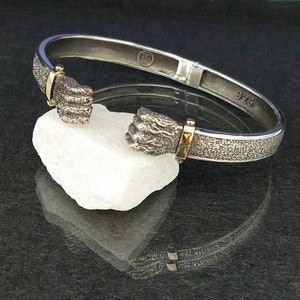 Sterling Silver Fist Cuff Bracelet: Unisex Adjustable Design