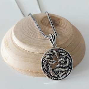 Handmade 925 Sterling Silver Snake Pendant Necklace