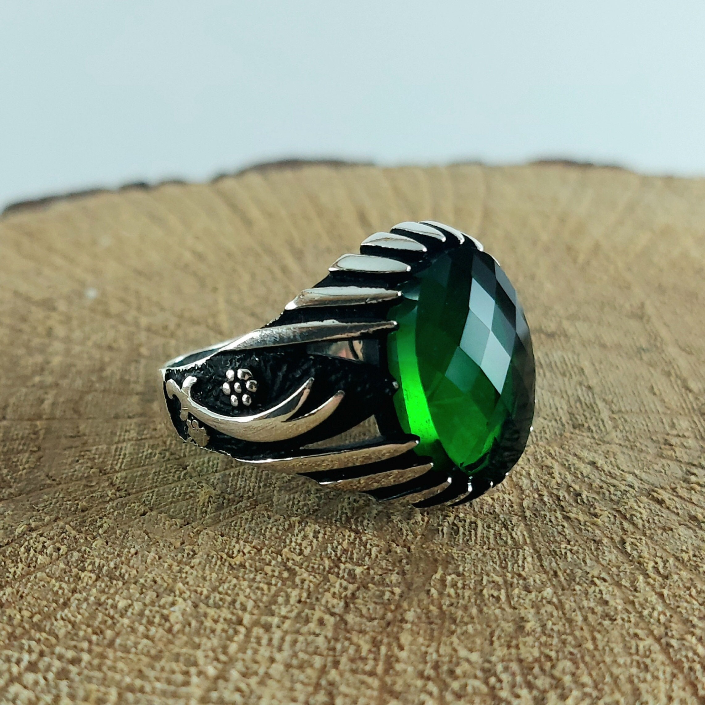 925 Sterling Silver Handmade Men's Ring With Sword Zulfiqar