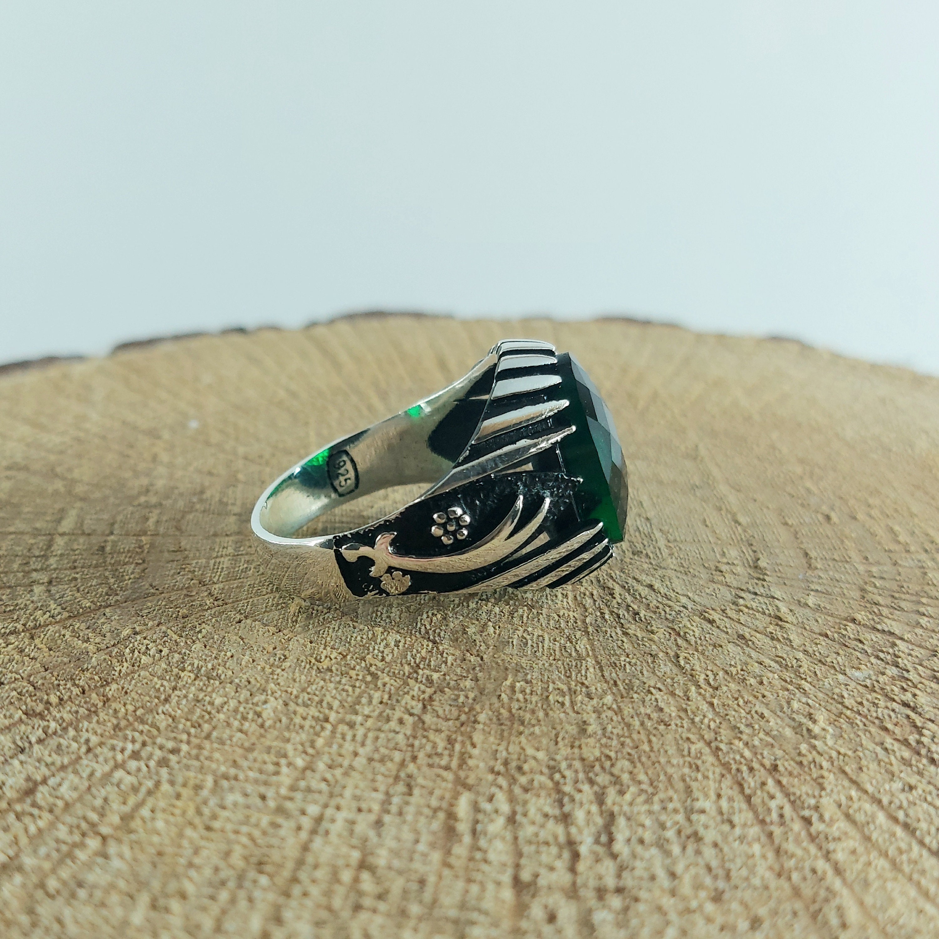 925 Sterling Silver Handmade Men's Ring With Sword Zulfiqar