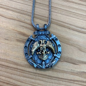 925 Silver Double Headed Eagle Necklace , Silver Men Double Headed Pendant , Seljuk Double Headed Eagle Pendant , Men Eagle Necklace