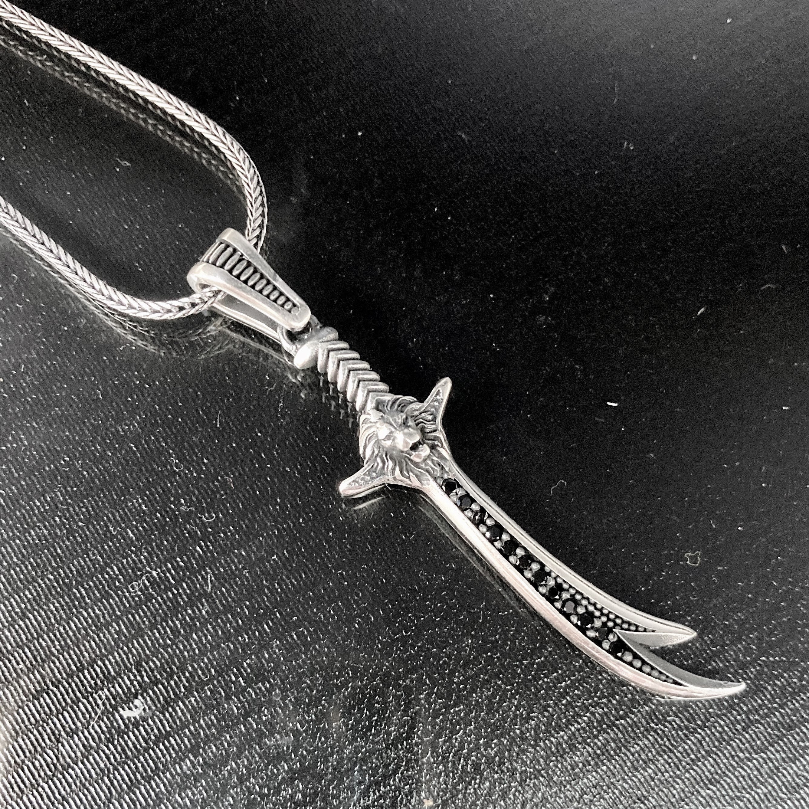 Silver Zulfiqar Necklace , Handmade 925 Sterling Silver