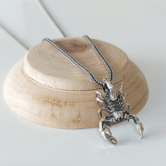 925k Silver Scorpion Pendant, 925 Silver Scorpion Pendant, Men Scorpion Necklace, Silver Scorpion Necklace, Gift For Men