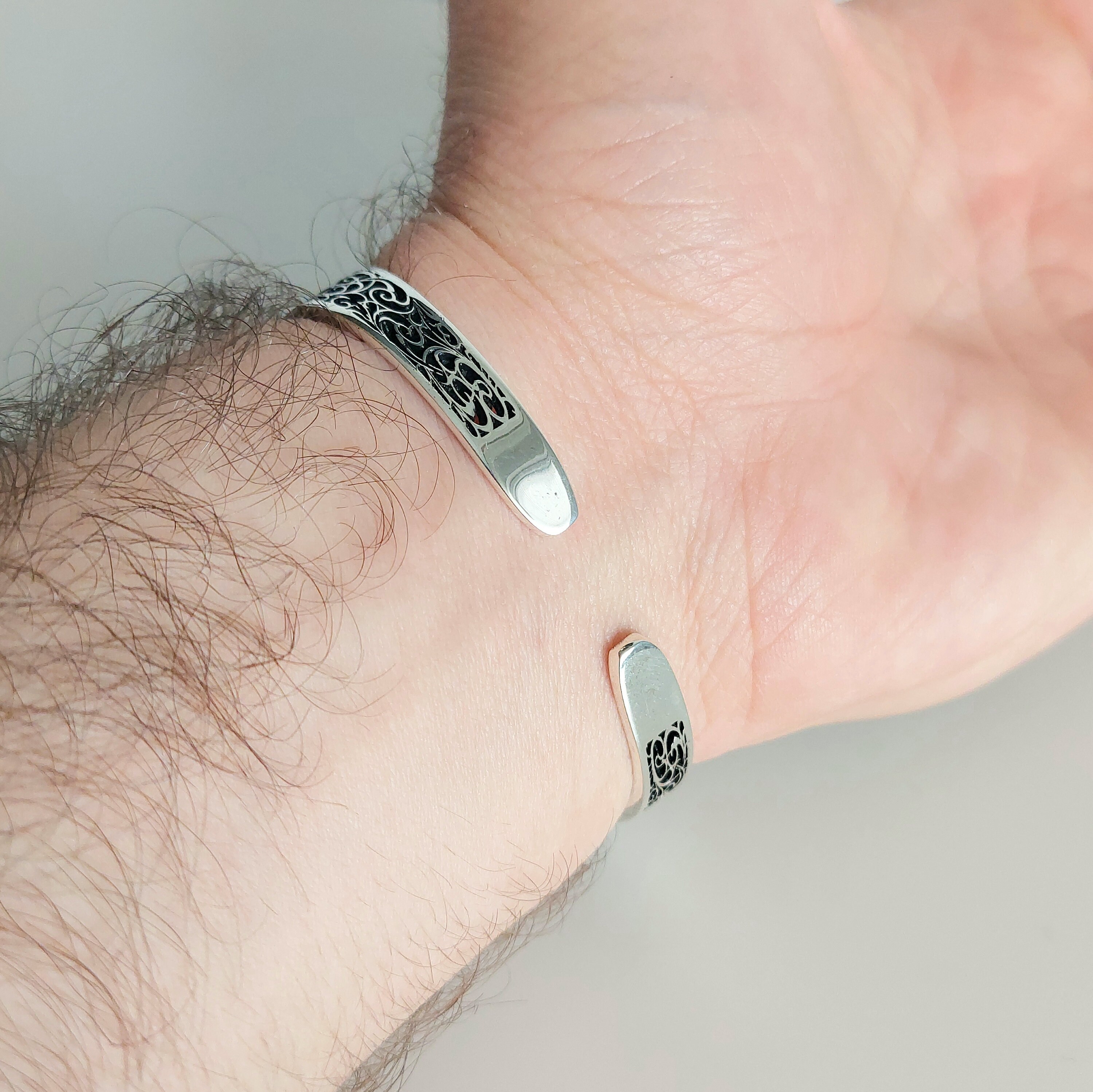 ブレスレット BLENDOFF Blade Cuff Bracelet Silver 925 925 Sterling Silver Solid Open Cuff Bangle Bracelet - Etsy
