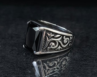 SILVER925 HEART DESIGN ONYX RING/シルバーリング ☑︎ silver925 Heart Pinky Ring ハートが交互にデザインされた
