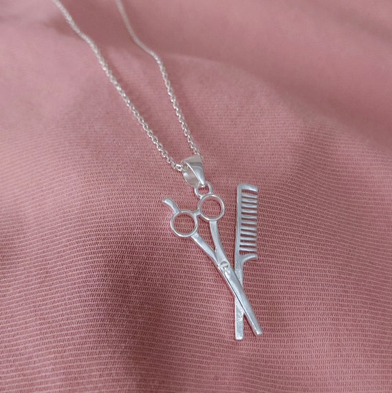 Cazador parrucchiere ciondolo forbici pettine catena collane collana in acciaio inossidabile Punk gioielli alla moda per le donne regalo di compleanno  36