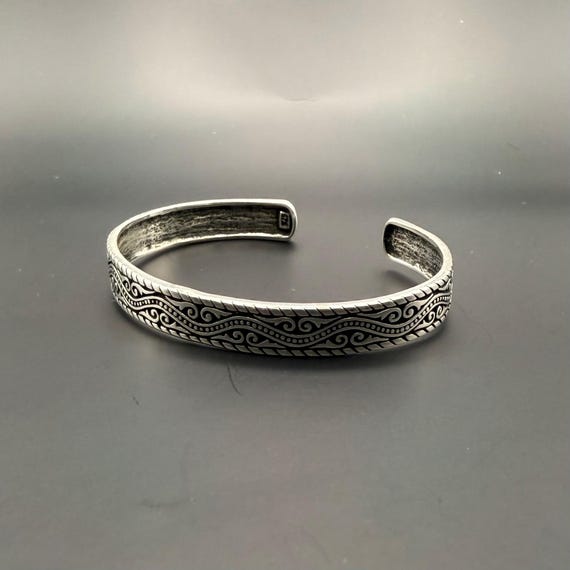 Celtic Wave Pattern 925 Sterling Silver Cuff | 21gr Adjustable