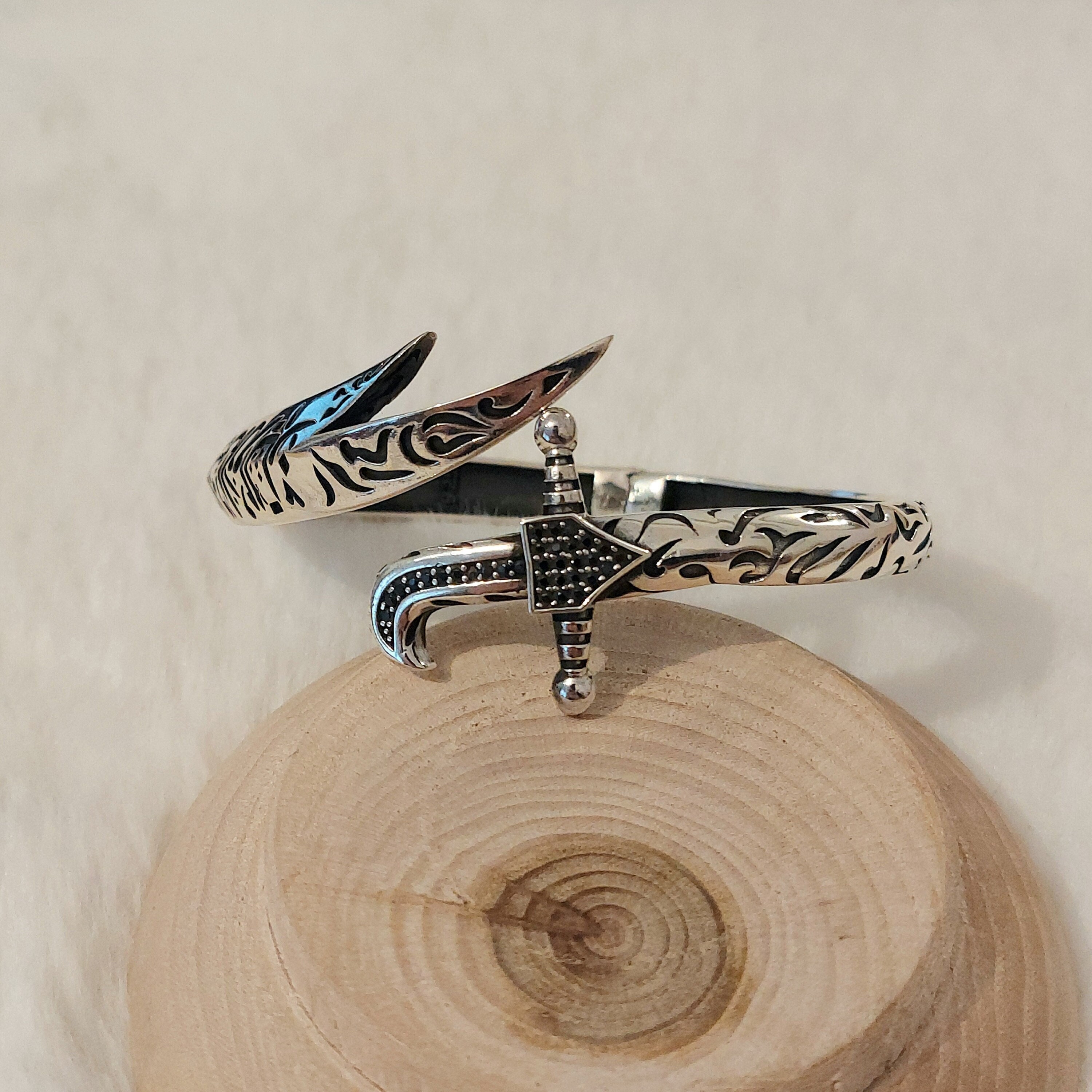 Silver Sword Bracelet , Handmade Bracelet , Mens Zulfiqar