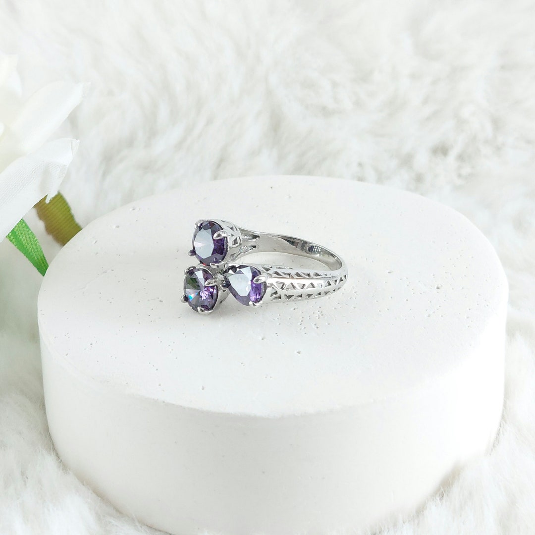 Anello In Argento 925 Con Ametista Creata In Laboratorio – Stile Filigrana Antico, 246X