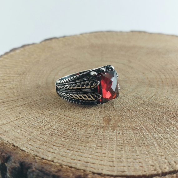 Anello In Argento Sterling 925 Con Filo Rosso - Regolabile Per Uomo E Donna, Ideale Regalo Di Coppia - Foto 2