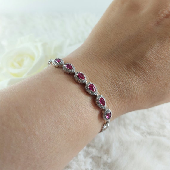 925 Sterling Silver Pink Zircon and Cubic Zircon Stones Drop