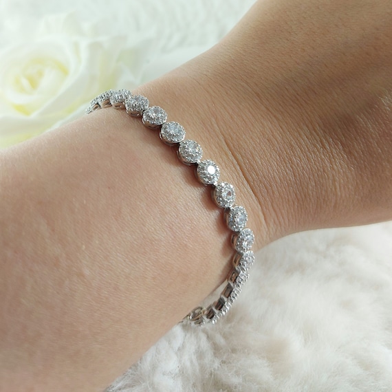 Bracciale in argento sterling S925 leggero lusso colorato zirconi braccialetto gioielli a mano braccialetto da donna gioielli con ciondoli regalo festa  36