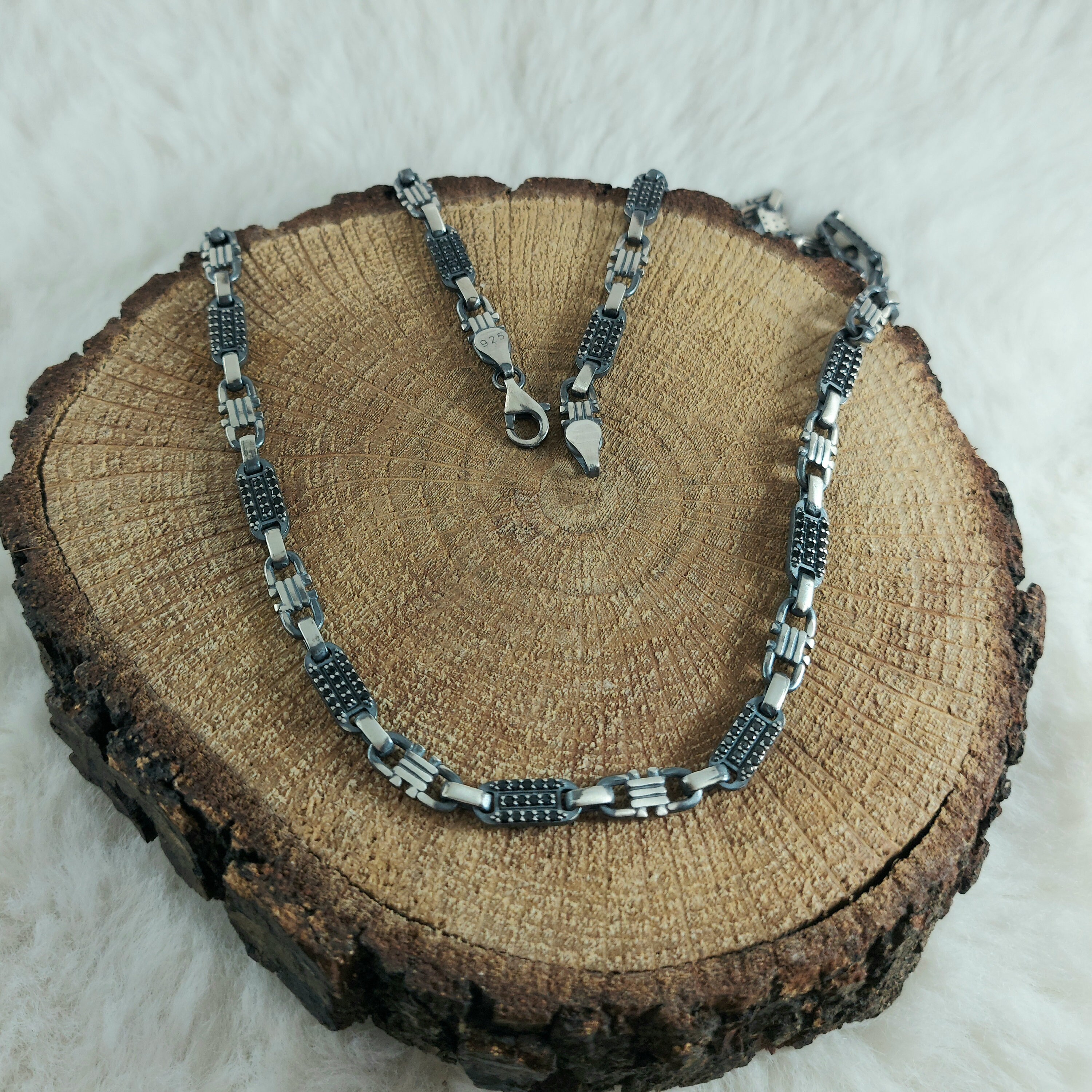 ☆TATIANA☆ Silver 925 Black Mark Necklace NZ2149 MUSINSA | TATIANA (Silver 925) Black Mark Necklace NZ2149