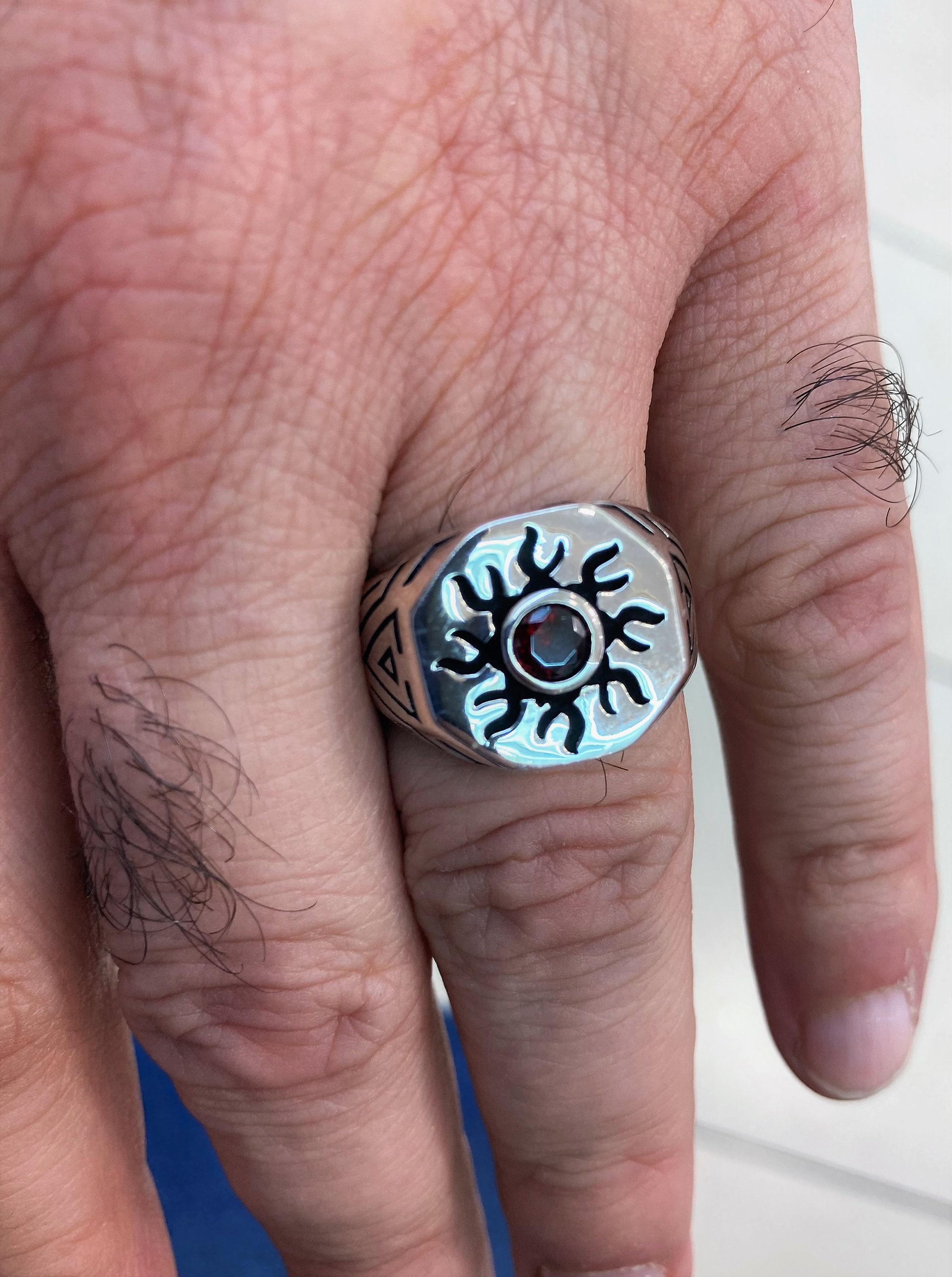 925 Sterling Silver Sun Thumb Ring Silver Sun Ring Solar - Etsy