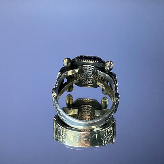 Anello con aquila albanese in argento sterling 925 con