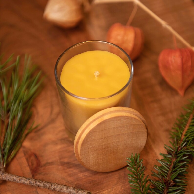 Handmade Scented Candle in a Glass Jar With Wooden Lid - Etsy