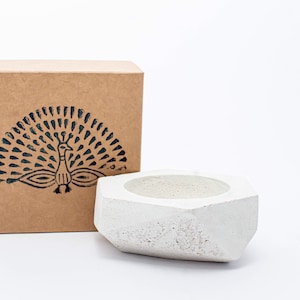 Handmade Geometric Sphere Candle Holders || Made From Concrete (sizeM)