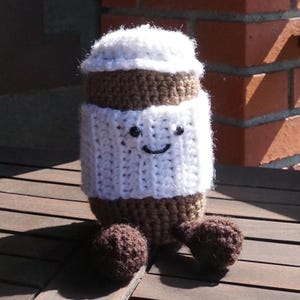 crochet coffee jellycat stuffed animal PATTERN for beginners