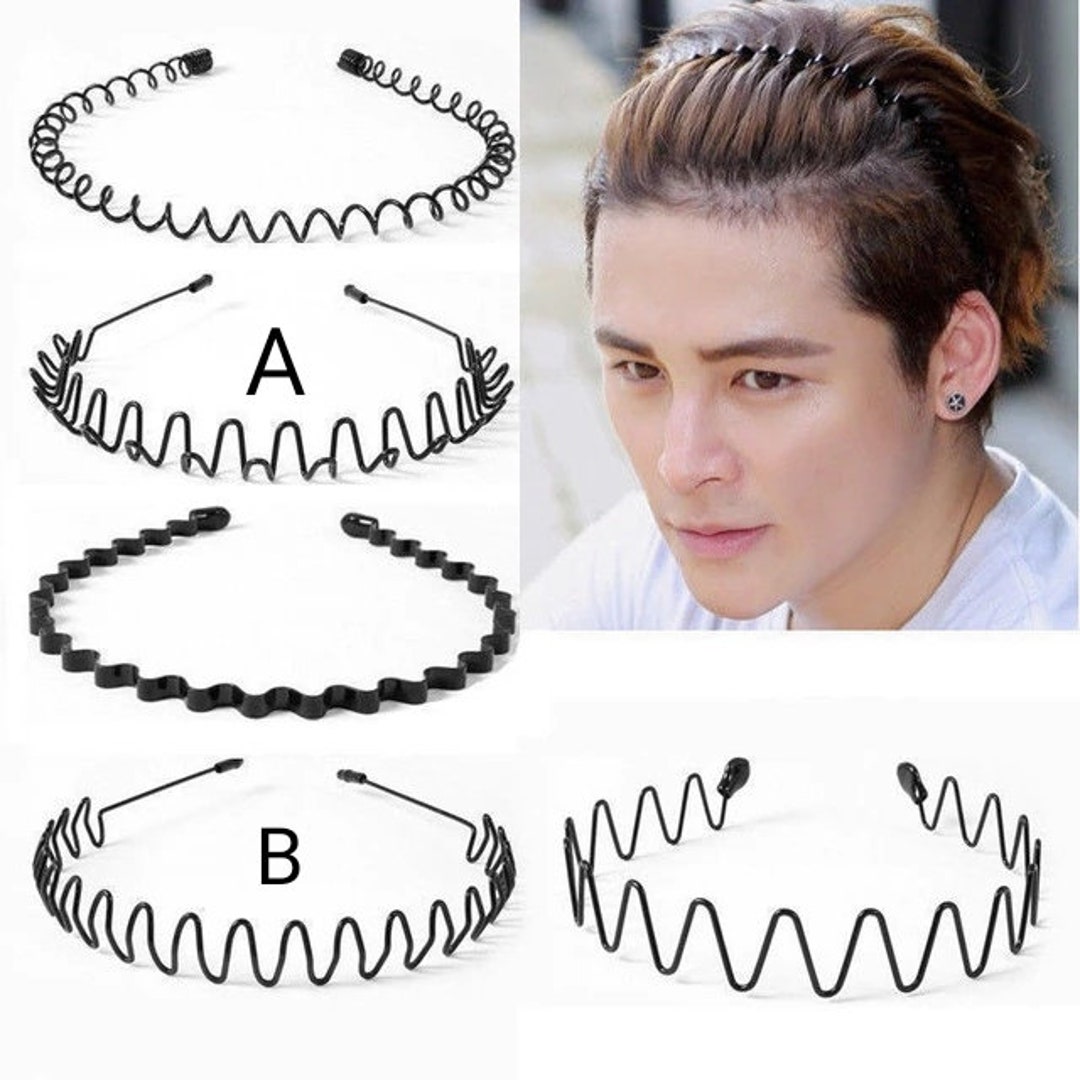 Unisex Wavy Headband Metal Hair Hoop Multistyle Wave Spring Etsy