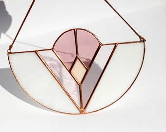 Zephora Modern Stained Glass Suncatcher in Pink