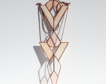 Aurora Stained Glass Suncatcher in Blush