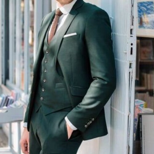 Men Suit Green 3 Piece Beach Wedding Suit Groom Wear Suits Etsy